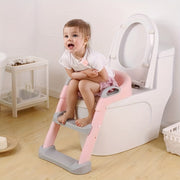 Asiento de inodoro para niños con escalera plegable para niños y niñas, asistencia en el baño para bebés