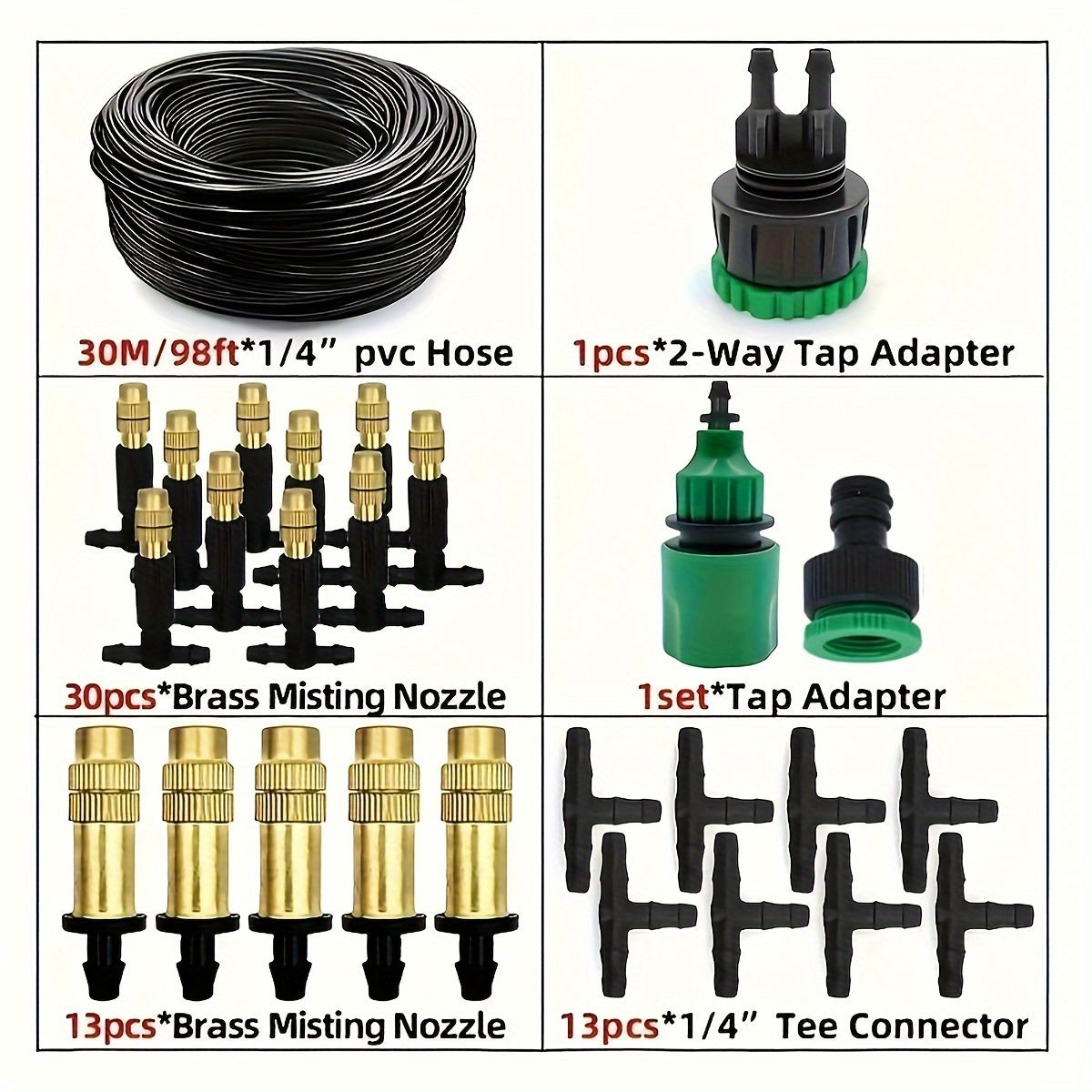 Уличная система охлаждения с туманом, диапазон 5-30 м, латунные распылители, сад, патио, теплица