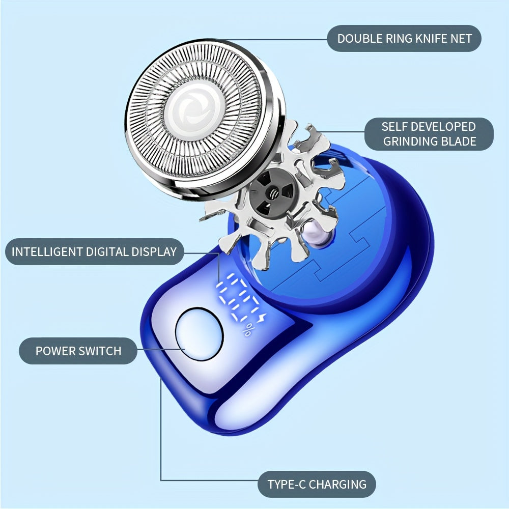 Men's Portable Rechargeable Electric Razor for Wet and Dry Shaving