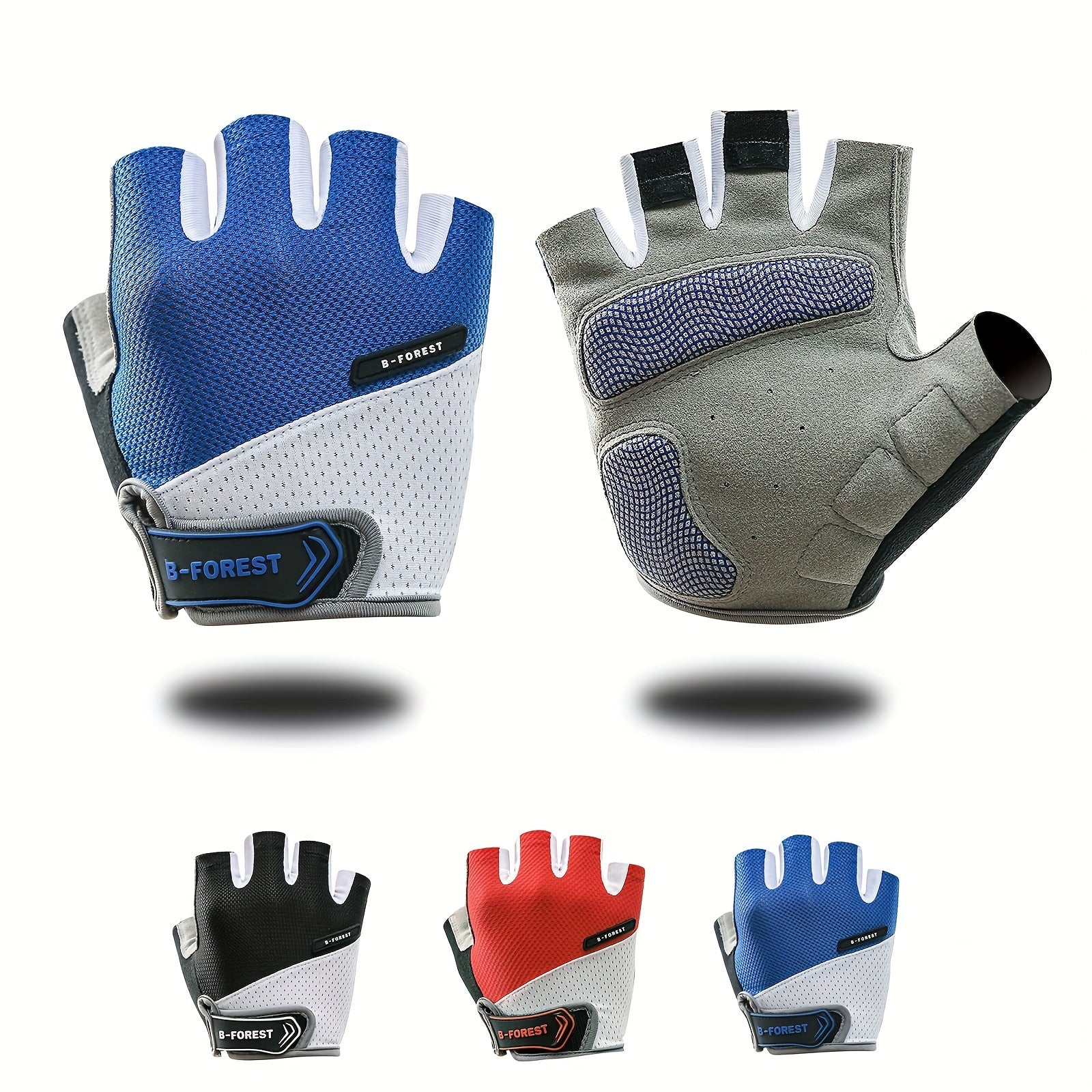 Unisex Breathable Polyester Half-Finger Cycling Gloves with Silicone Palm