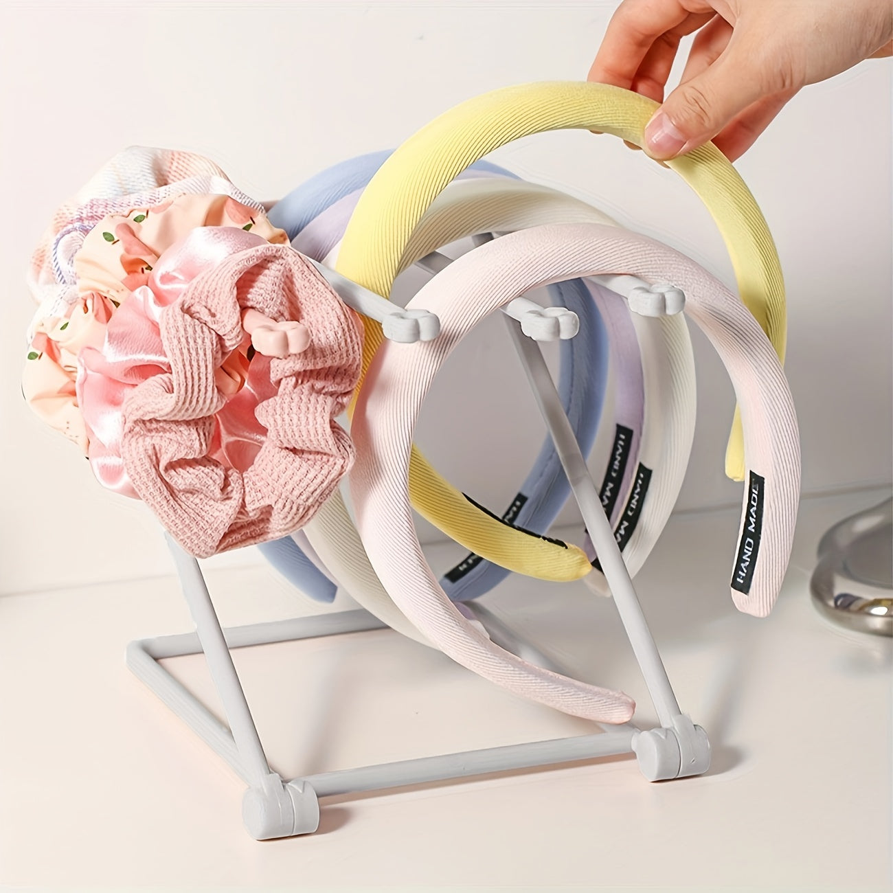 Organizador plegable de accesorios para el cabello, estante de varias capas para aros y pinzas