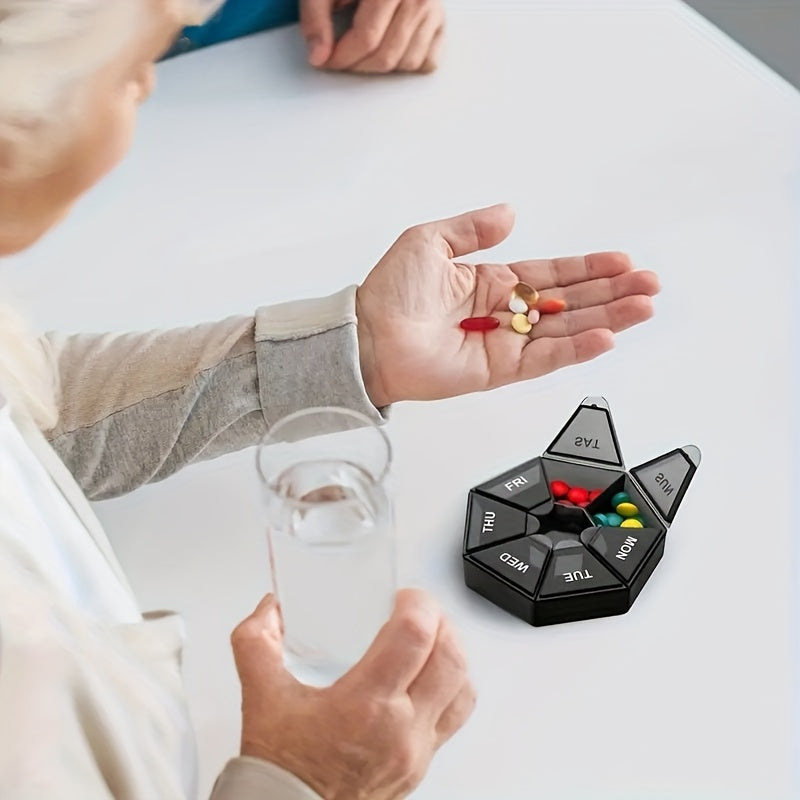 Multicolor Portable 7-Grid Pill Organizer Contraceptive Storage Box