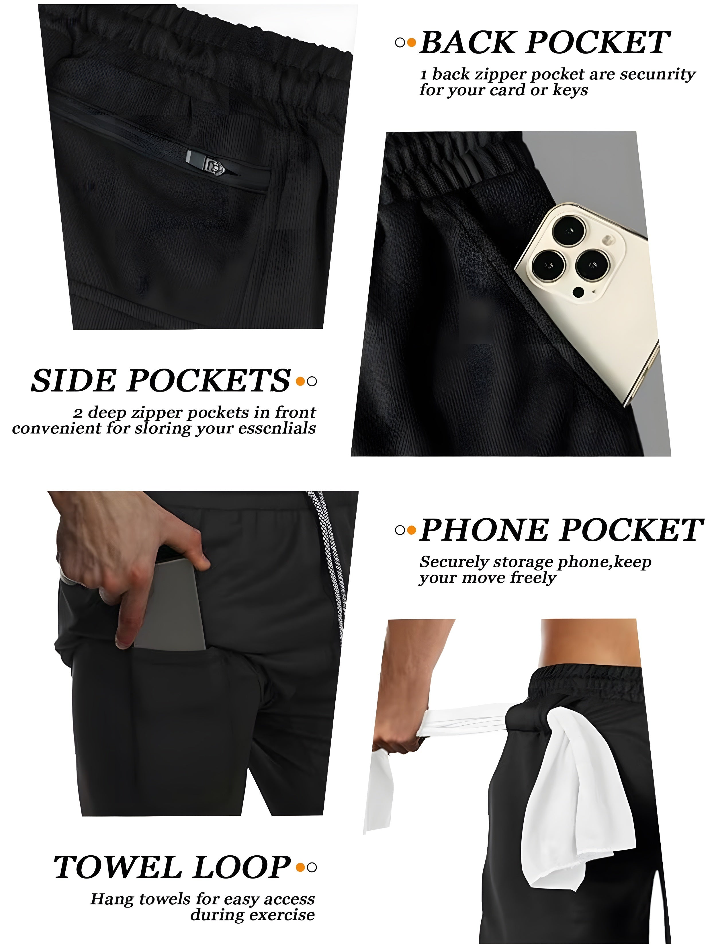 Men's Quick-Drying Printed Sports Suit with Compression T-Shirt and Multi-Pocket Shorts