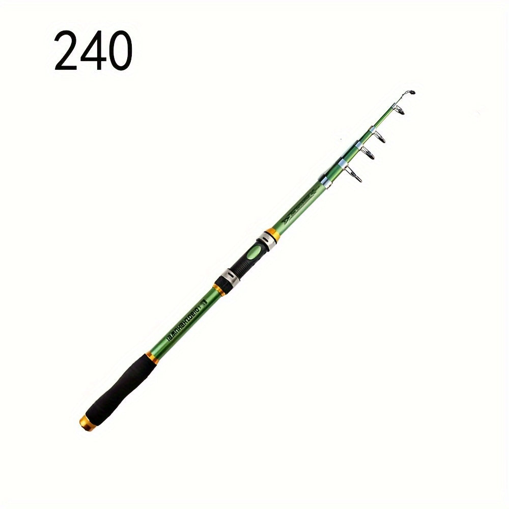 Telescopic Carbon Fiber Fishing Rod 30-70cm Extendable with Foam Handle and Ceramic Reel Seat