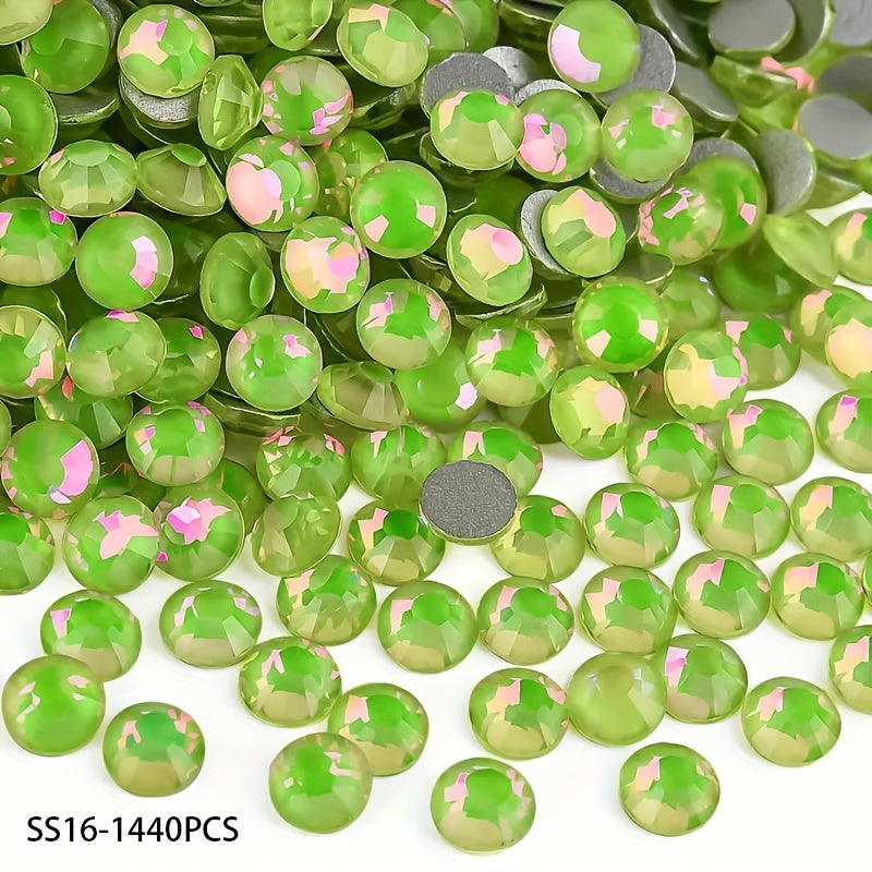 1440 dona rhinestones, tirnoq san'ati va aksessuarlar uchun, shisha toshlar, poyabzal, kiyim, makiyaj sumkalar uchun