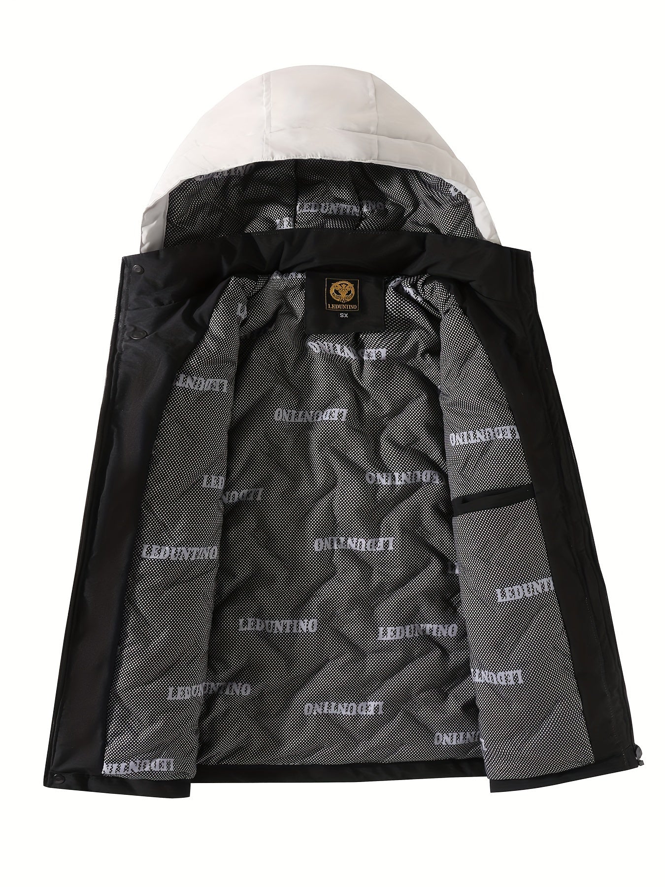 Men's Windproof Hooded Jacket with Detachable Hat Polyester Street Style with Multiple Pockets