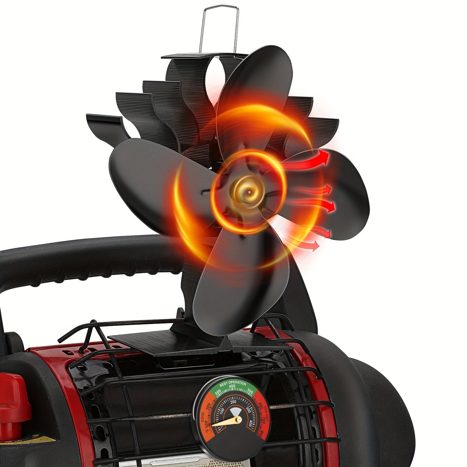 High-Speed Wall-Mounted Wood Stove Fan for Indoor Outdoor Use