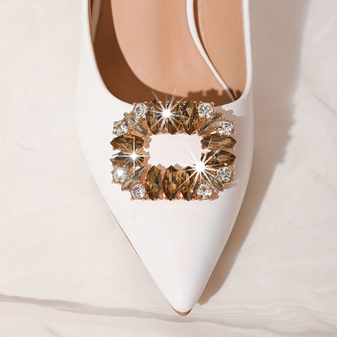 Women's Crystal Metal Buckle Shoe Accessories for High Heels and Dress Shoes