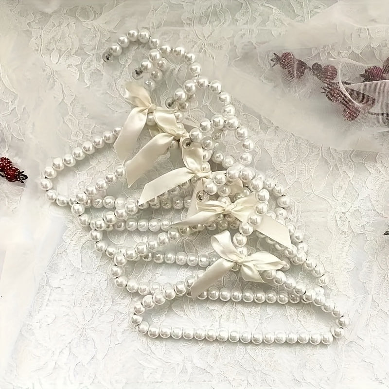 Set of 3 5 or 10 Mini Small Plastic Hangers with Bow Design for Clothes Storage Organizer