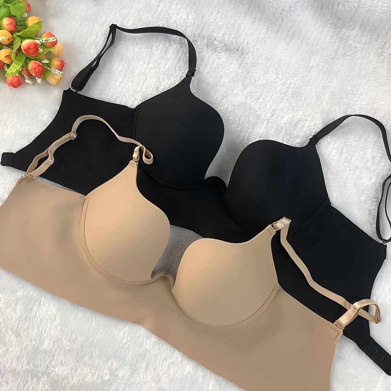 Seamless U-Shaped Back Bra Set of 2 for Women Lingerie