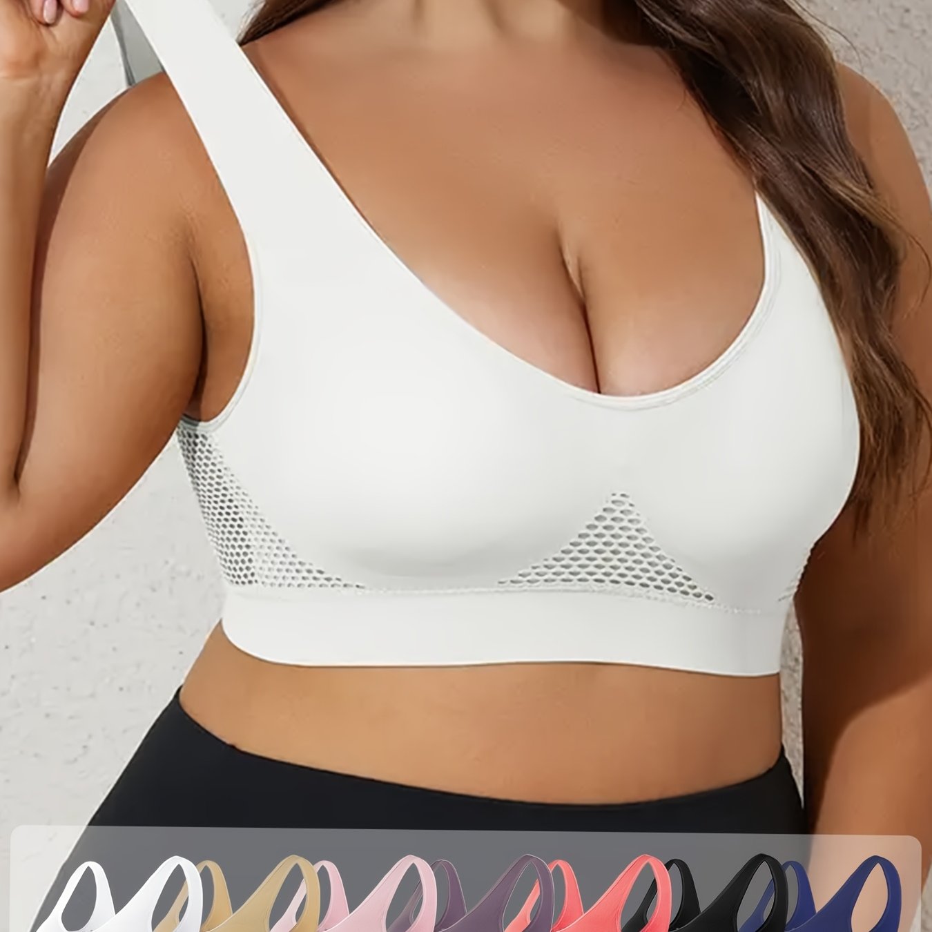 Women's Sports Bra Set 7Pcs Mesh Breathable High Support for Yoga Running