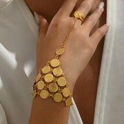 Vintage-Inspired Jewelry Set for Women with Bracelet and Ring for Ramadan Weddings and Gifts