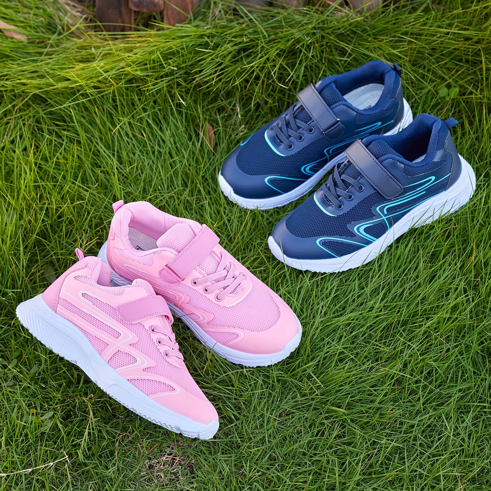 Детские сетчатые кроссовки с нескользящей резиновой подошвой для пробежек на улице и повседневной носки
