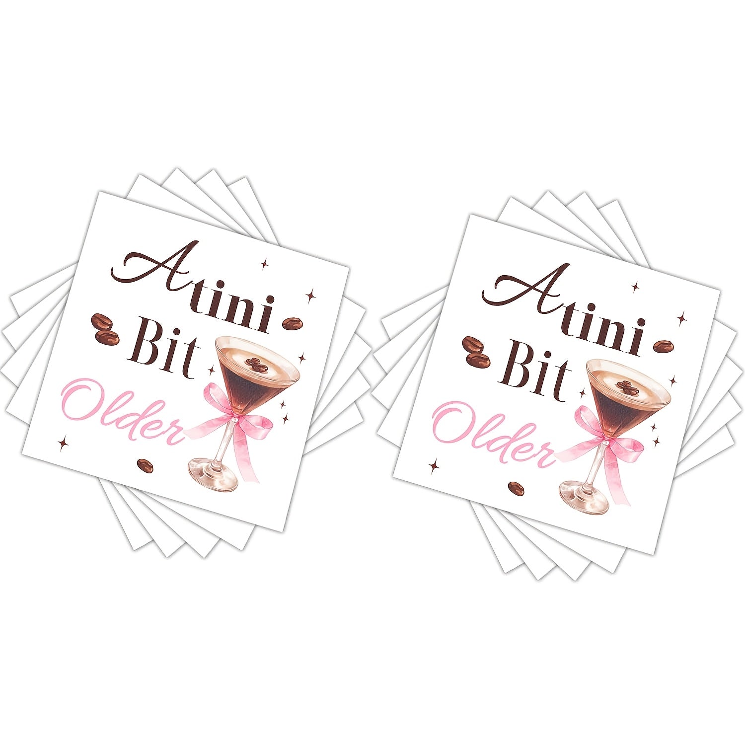 Set of 20 Brown Espresso Martini Napkins for Birthday or Bachelor Party Decoration