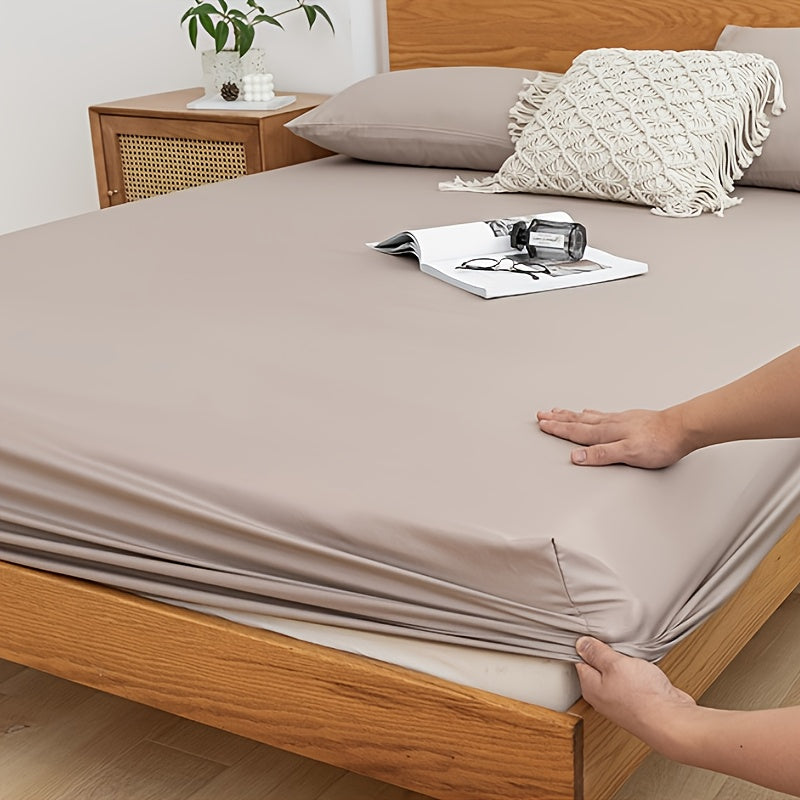 Sábana ajustable para cama individual de color sólido, capa única, invierno, disponibles en múltiples tamaños