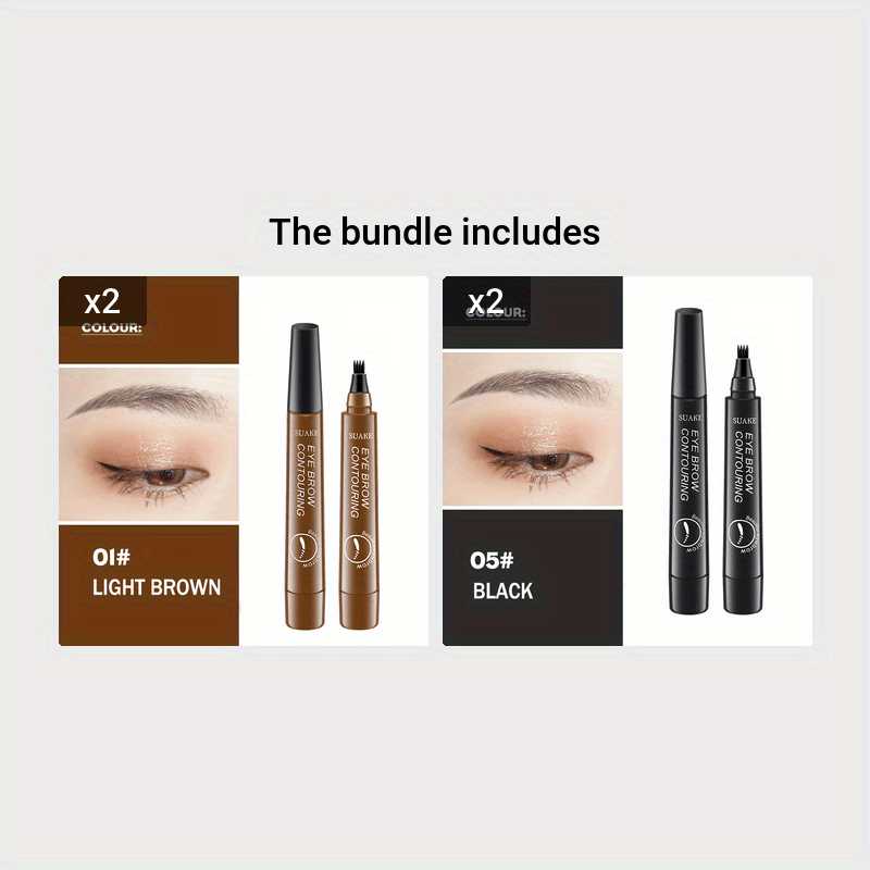Waterproof Microblading Eyebrow Pencil with Micro-Fork Tip for Natural Makeup