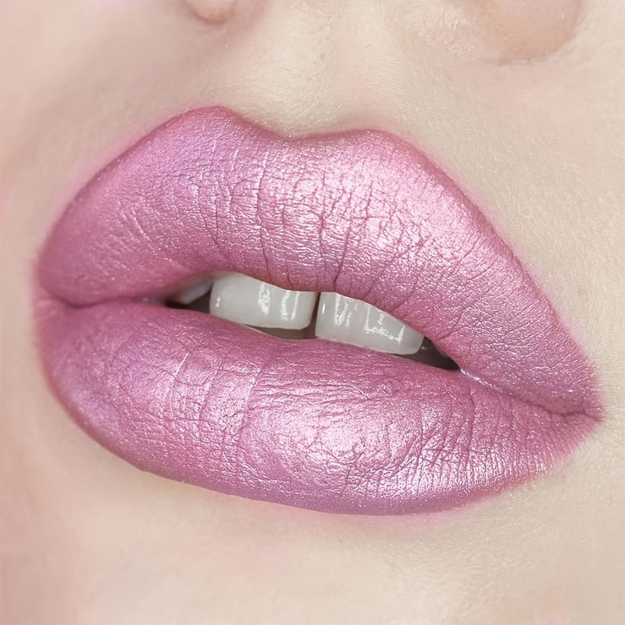 Фиолетовая глиттерная помада для губ водостойкая, стойкая, подходит для всех типов кожи