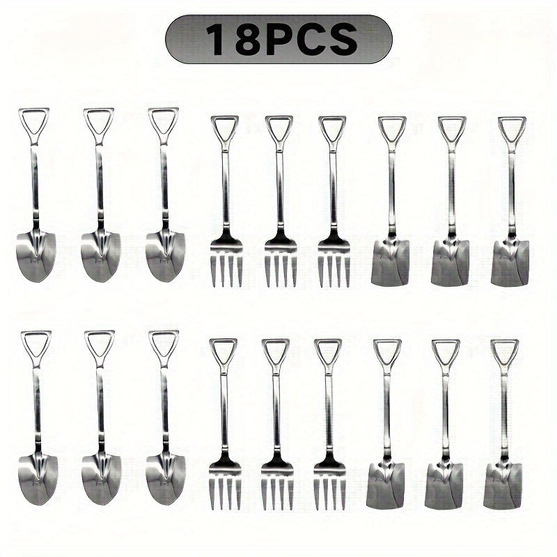 Set of 9 Mini Dessert Spatulas and Forks, 6.1-Inch Stainless Steel Kitchen Utensils