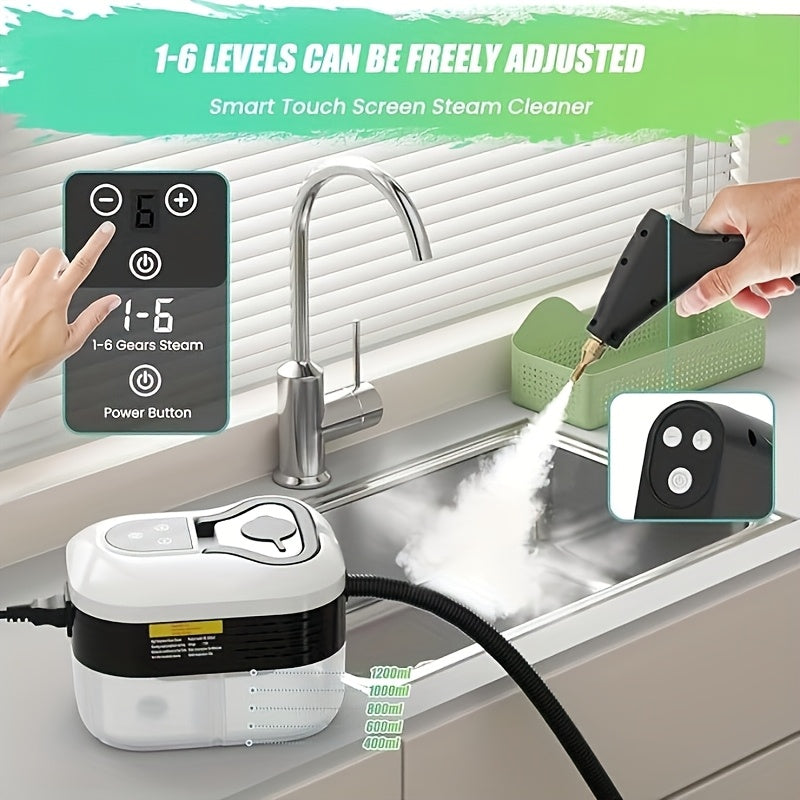 Handheld Steam Cleaner 1.2L 600W Max 130°C for Home Car Sofa Cleaning