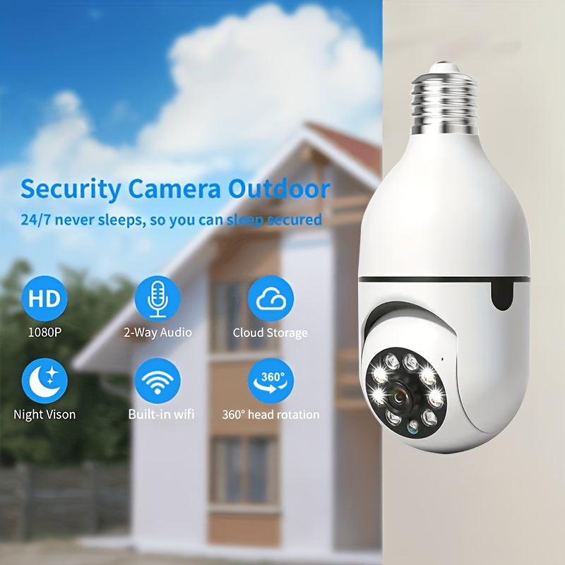 WiFi Smart Camera E27 Bulb Shape HD 1080p Motion Detection Two-Way Audio