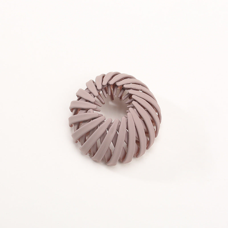 Clip de pelo mate con forma de nido de pájaro para mujer, sujetador de cola de caballo, creador de moño, de plástico, estilo espiral