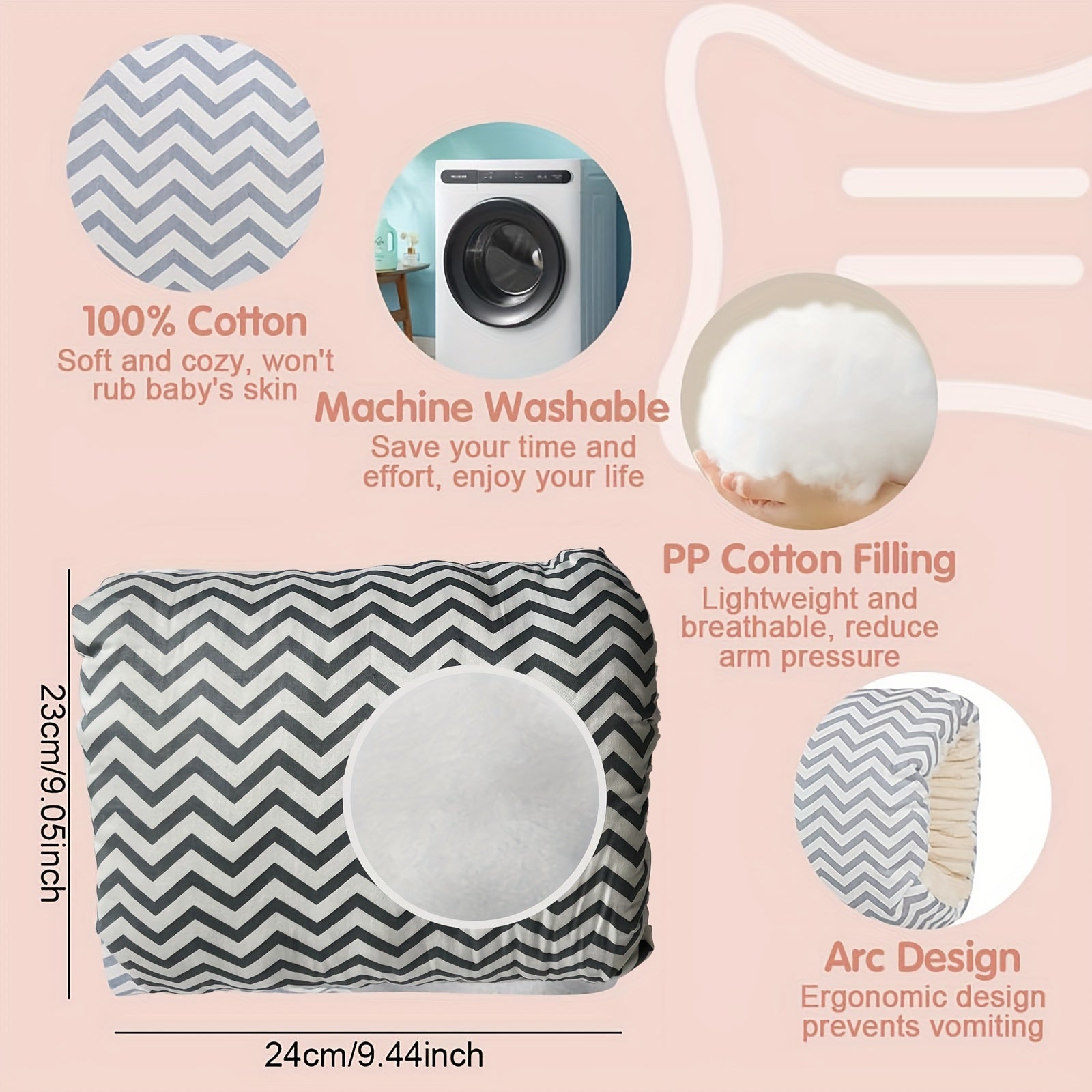 Nursing Pillow for Bottle Feeding and Head Support, Comfortable Arm Cushion