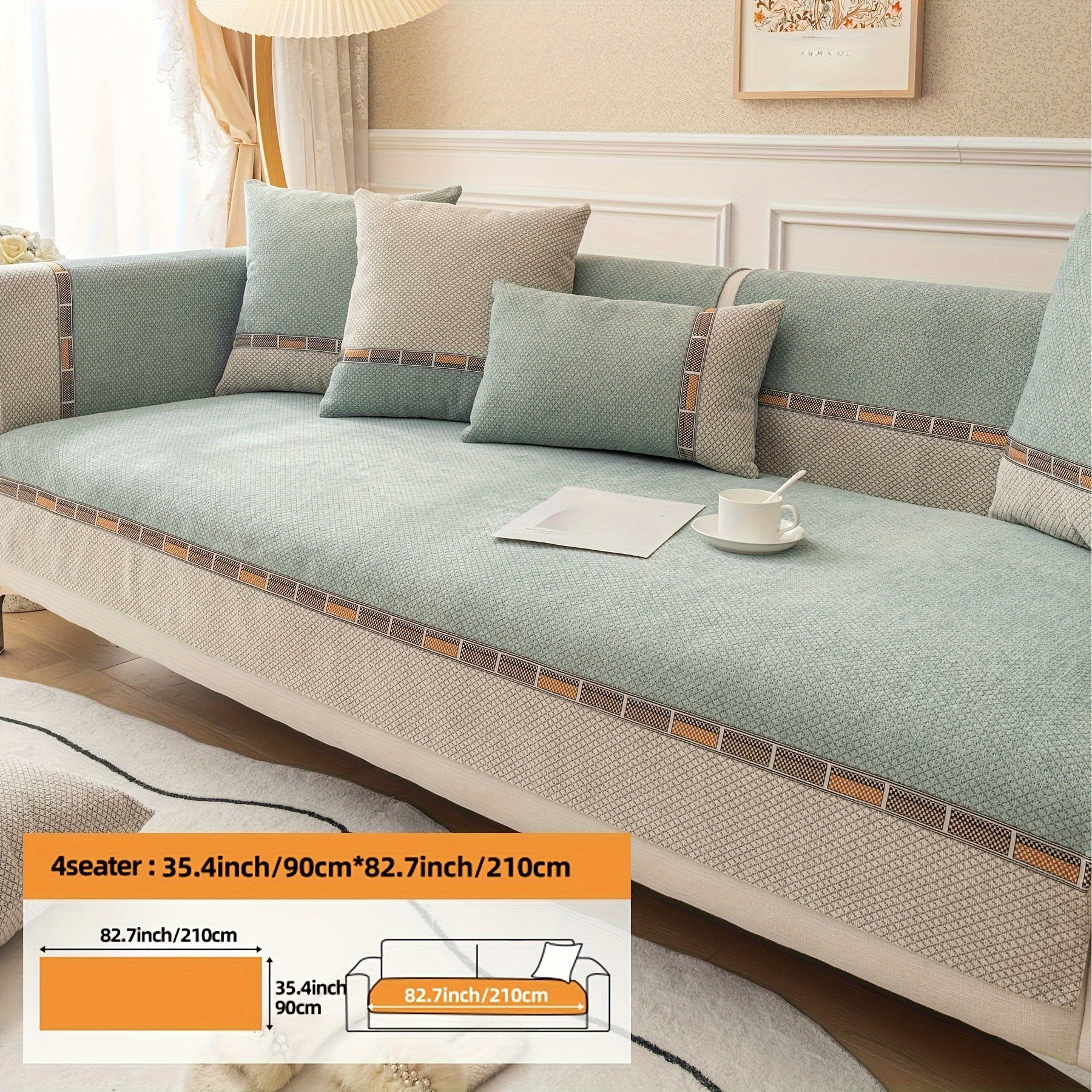 Bohemian Diamond Chenille Sofa Cover Pet-Friendly Non-Slip Protector for Home Decor