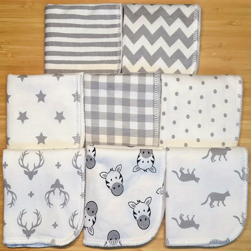 8Pack Cotton Handkerchiefs for Face Towels Washcloths Bibs Burp Cloths and Gifts