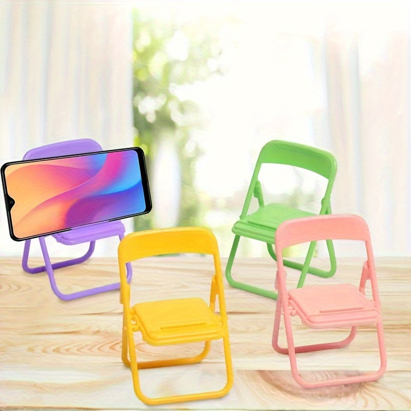 Conjunto de 4 soportes portátiles y plegables para teléfono móvil, en colores candy, con ángulos de visión ajustables