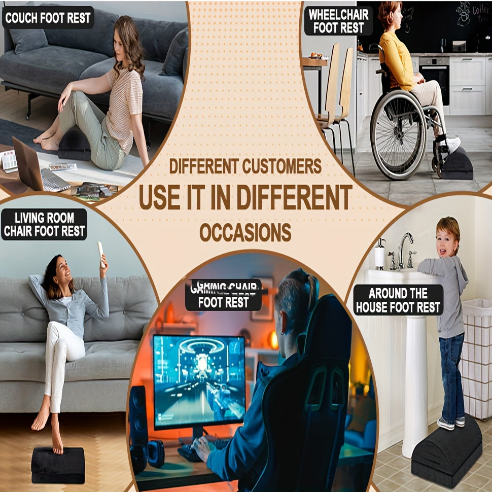 Подставка для ног из войлока с моющейся обивкой, регулируемая по высоте, для офиса, автомобиля, дома