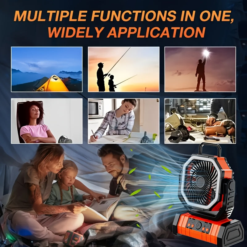 20000mAh USB rechargeable fan with LED lantern remote control outdoor camping