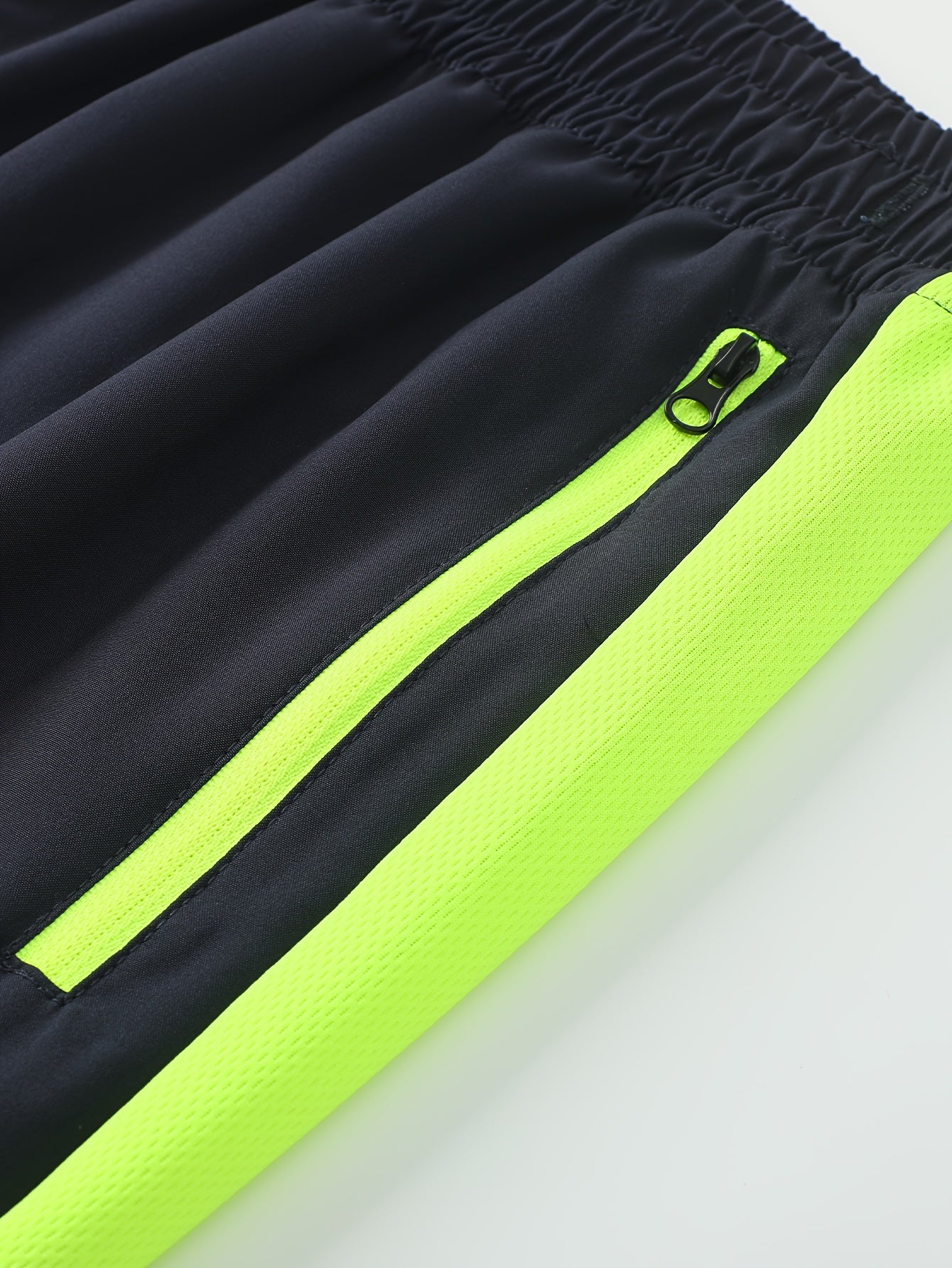 Men's Color Block Polyester Tracksuit Set with Zipper Jacket and Pants