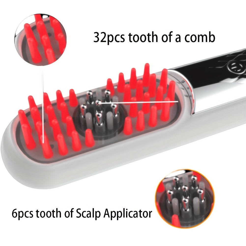 MEETCARE HF188 LED Bosh Terisini Stimulyatsiya Qiluvchi Taroq: Qayta Zaryadlanadigan 1200mAh Li-ion Batareya, USB Zaryadlash, 36V Maksimal Ishlash Voltaji, Soch O'sishi va Bosh Terisi Sog'lig'i uchun Ideal, Soch Parvarishi Qurilmasi.
