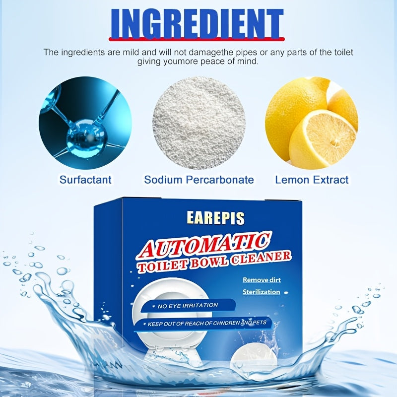 Toilet Cleaning Tablets for Stain and Odor Removal, Long-Lasting Fresh Scent