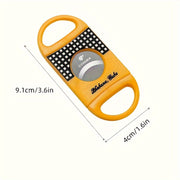 3Pcs Stainless Steel Tobacco Cutter Set Portable Sharp Punch Keychain Yellow