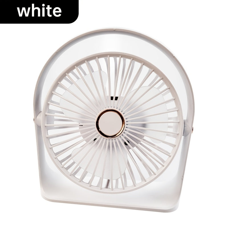 Portable USB Rechargeable Fan 1200mAh Battery 5-Speed Table Fan for Home Office Outdoor