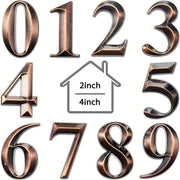 Self-Adhesive Rhombus House Number Sign Resin Copper for Hotels Apartments Modern Homes