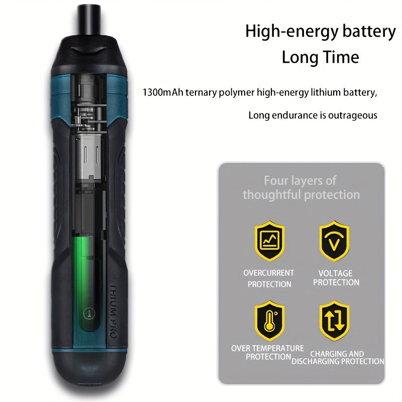 Cordless Lithium Screwdriver 3.6V with 4 Torque Settings Rechargeable Battery