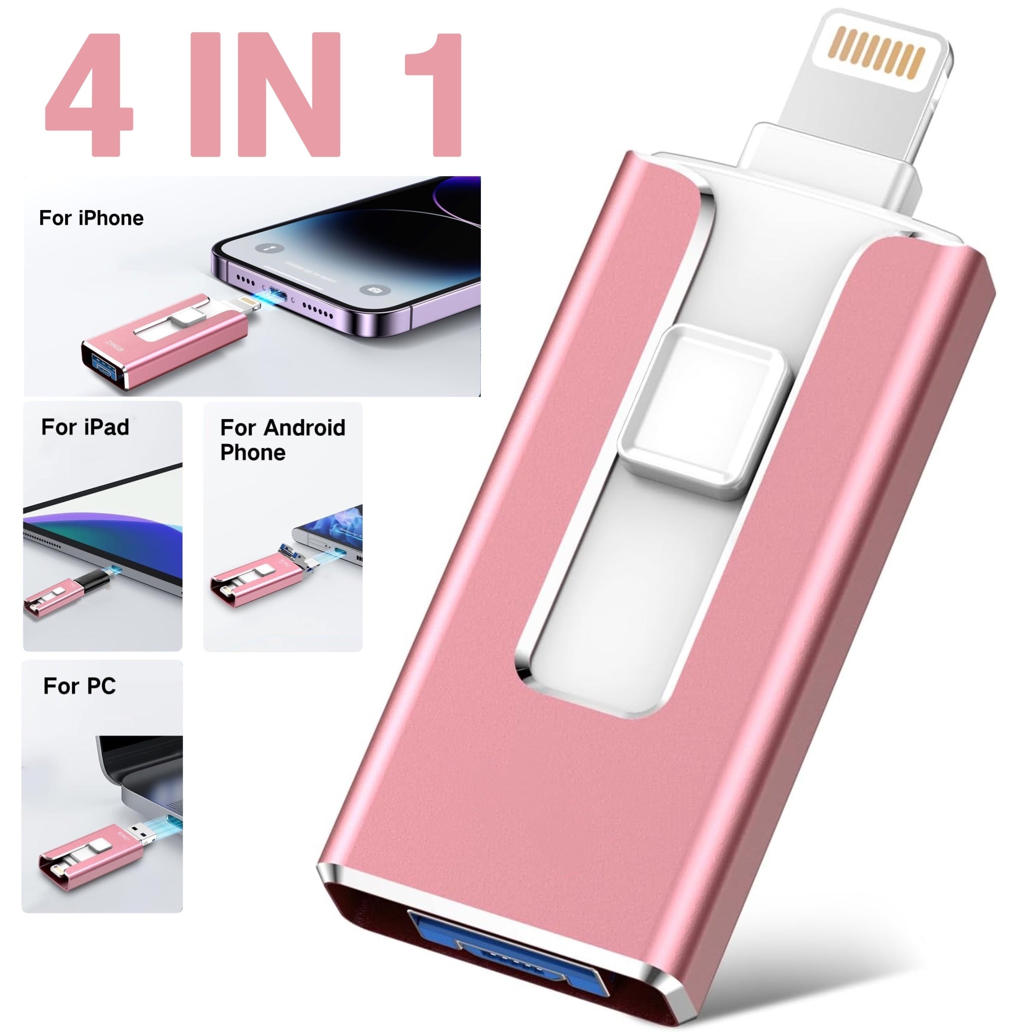 MFi Certified iPhone Photo Stick 64GB 128GB 256GB USB 3.0 External Storage