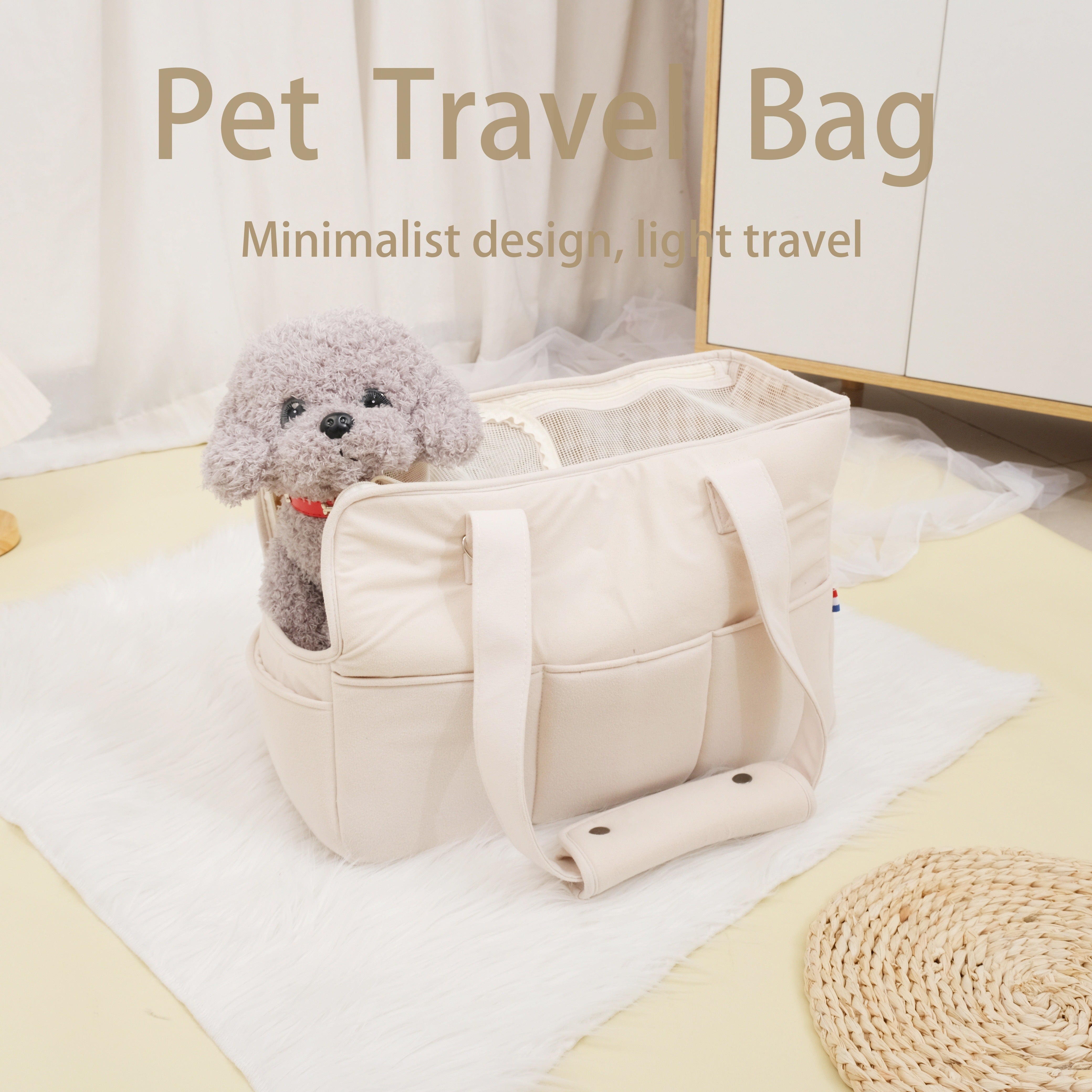 Breathable Pet Carrier Bag for Small Dogs Travel Shoulder Bag Polyester Lightweight