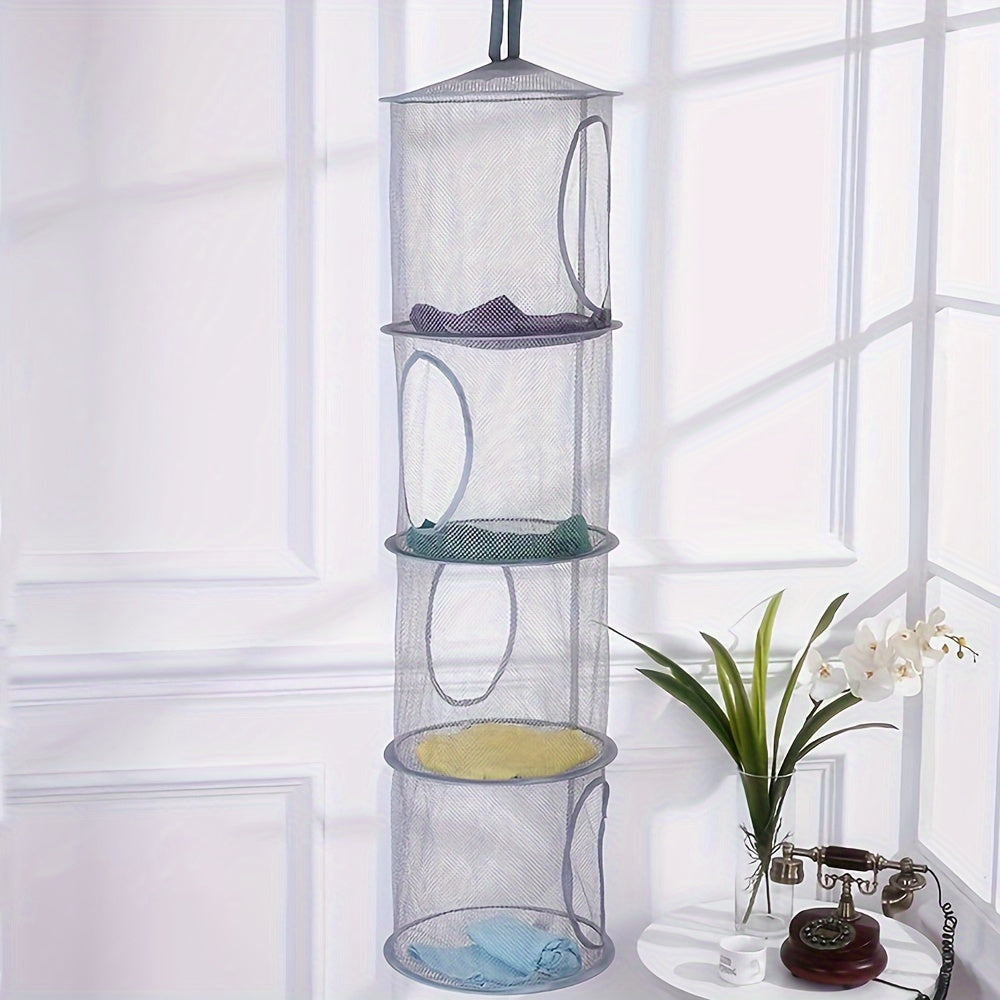 Yumshoq o'yinchoqlar uchun saqlash yechimi: 4 ta bo'limli egiluvchan to'r tashkilotchisi, Halloween va Rojdestvo bezaklari yoki sovg'alari uchun mukammal