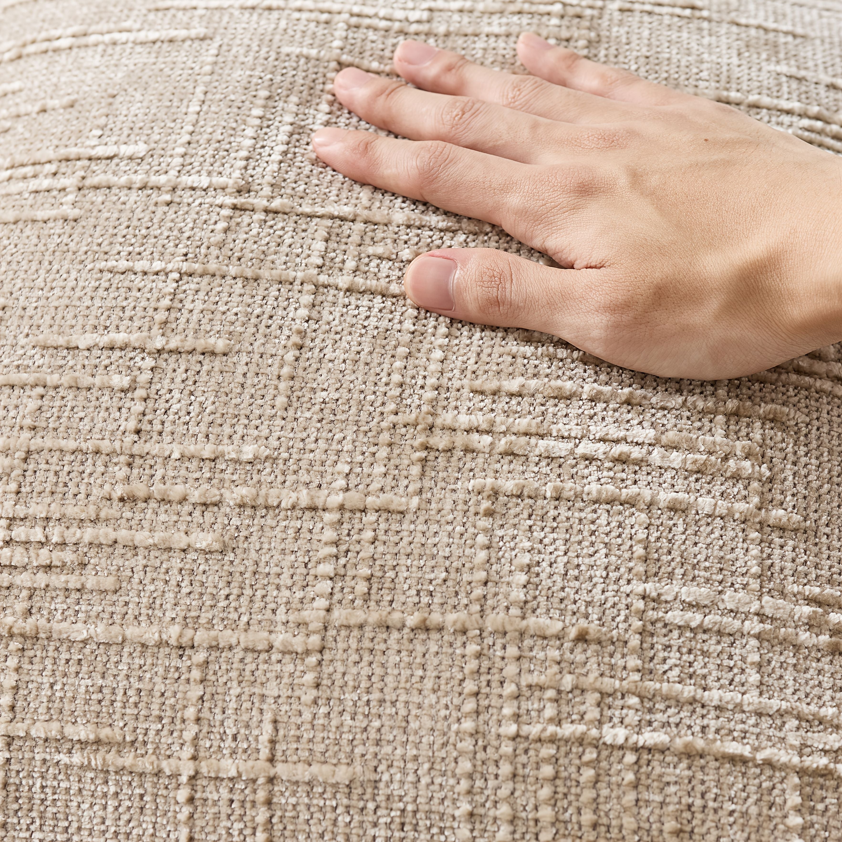 Velvet Throw Pillow Cover with Bamboo Striped Geometric Design for Sofa Bedroom