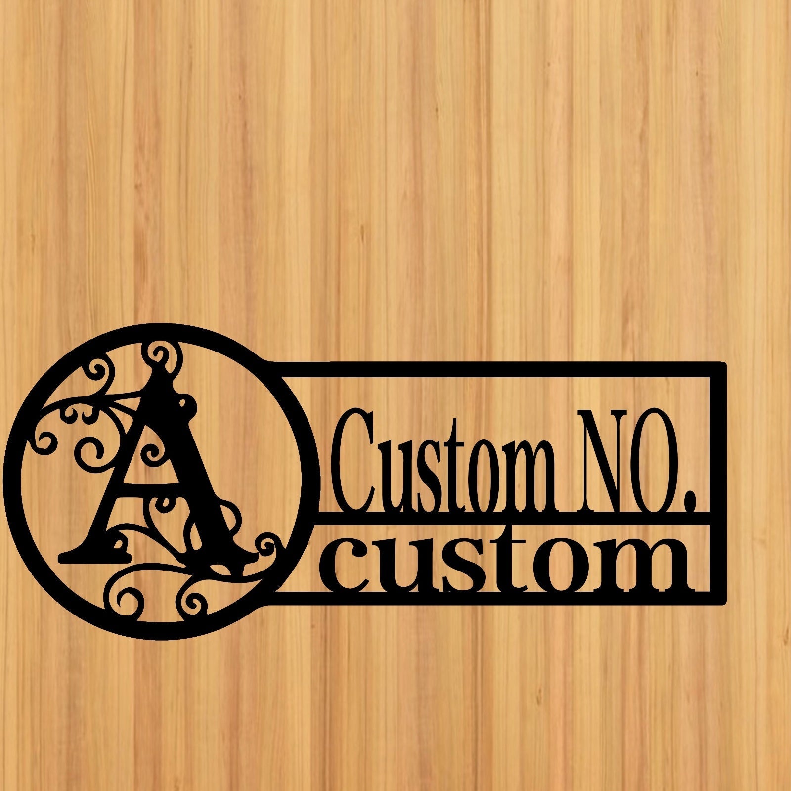 Oq metall misdan yasalgan eshik belgisi, oilaviy nom bilan, ichki va tashqi foydalanish uchun