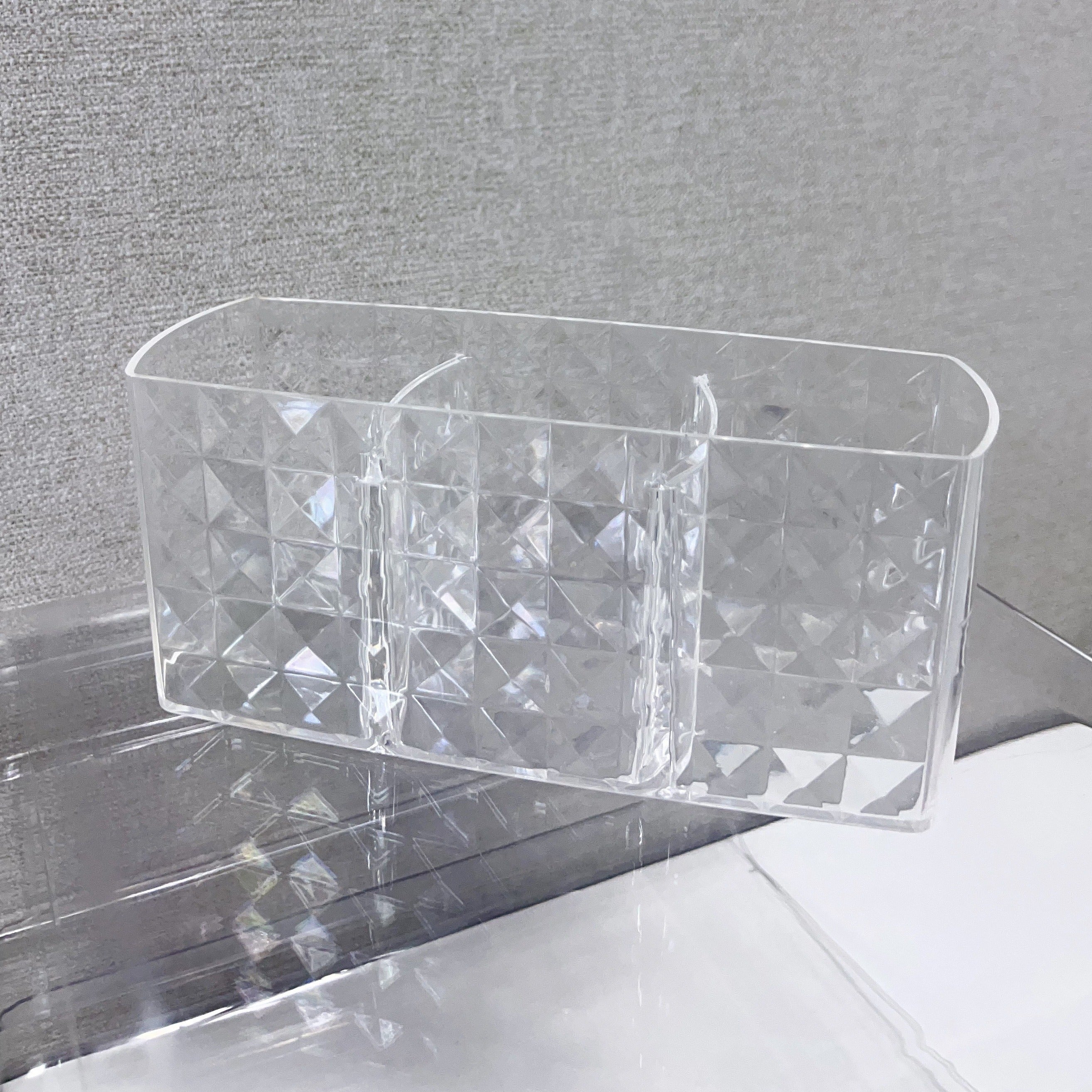 Organizador de maquillaje de acrílico grande con divisores para brochas y herramientas, transparente, ligero