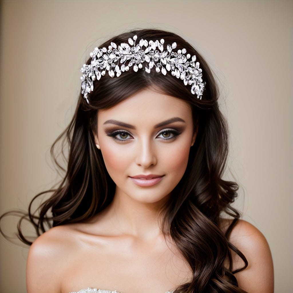 Ayollar uchun to'y bosh bandi Rhinestone Tiara to'y soch aksessuari Elegant French Style