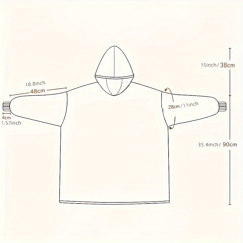 Unisex Oversized Plaid Fleece Hooded Blanket Sweatshirt with Pockets