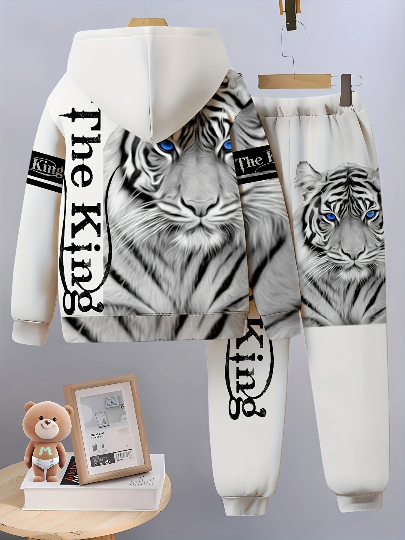 Kids Boys' Long Sleeve Geometric Pattern Sports Sweater and Hat Set for Outdoor Activities