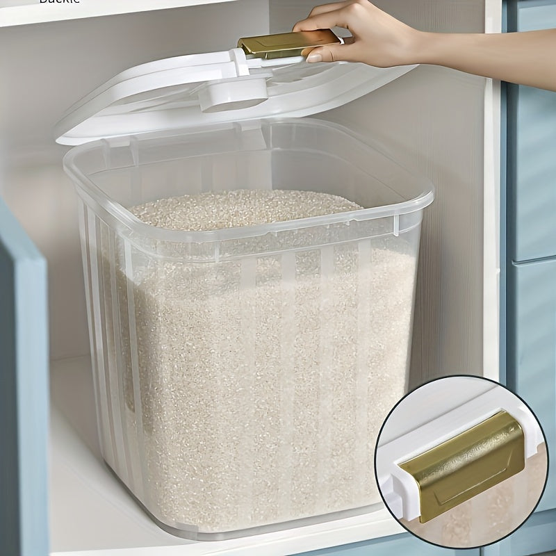 Large Airtight Grain Storage Container Waterproof Transparent with White Lid