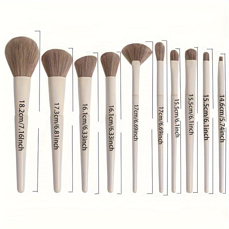 10pcs Soft Fluffy Makeup Brush Set for Foundation Eye Shadow Concealer Blush