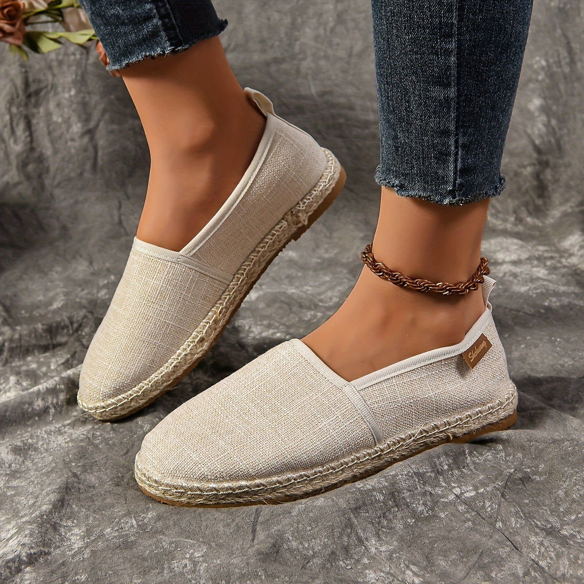 Women's Canvas Espadrille Slip-On Shoes Breathable Comfortable Casual